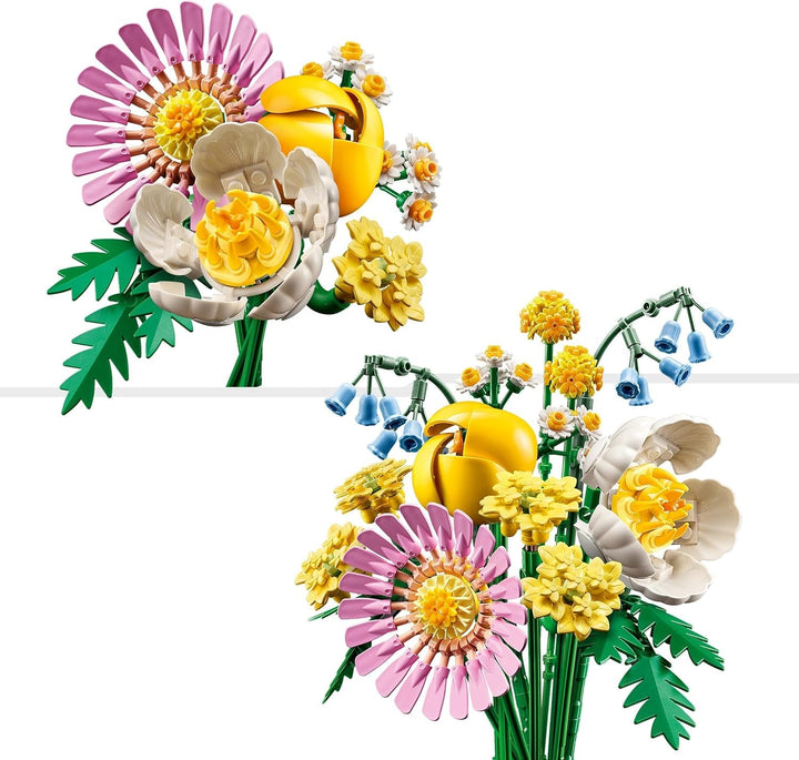 Buchet mic de vară LEGO Botanicals - Set de construcție cu flori artificiale - Incl. albăstrele, ranunculițe, lalele - Idee de cadou pentru femei, mame și bărbați - 10347