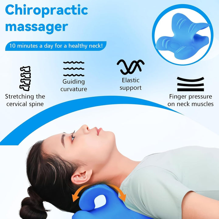 Neck Stretcher 2.0, Cloudy Neck Lefaya Neck Stretcher Orthopaedic Test Winner Neck Stretcher pentru a ușura durerea gâtului Premium Neck Hump Neck Cloud corectează postura (albastru)
