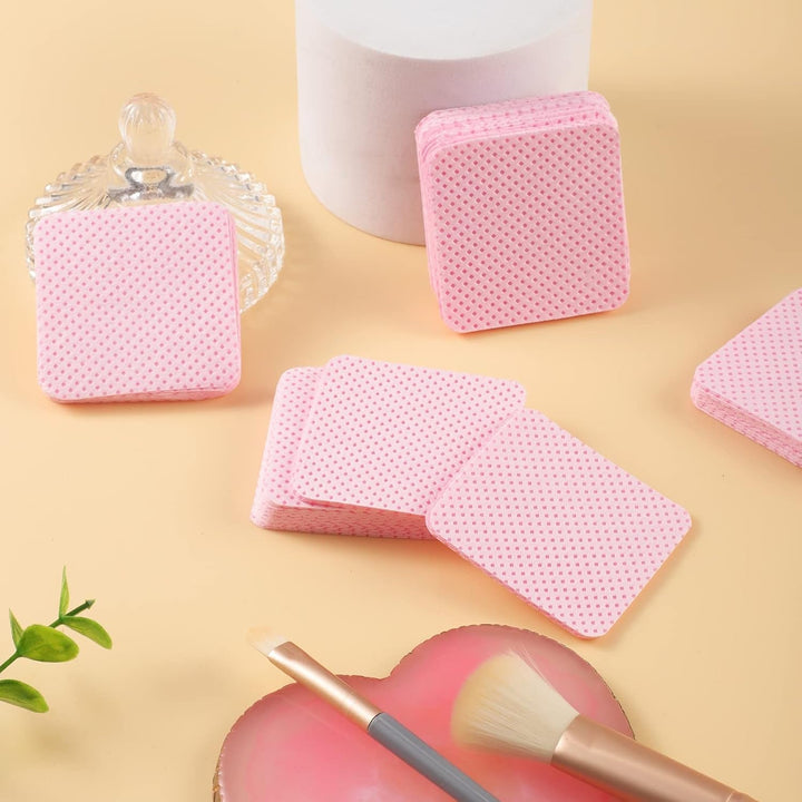 300 Stück Nagellackentferner Pads, Fusselfreie Nägel Wattepads Für Nägel Nagellackentferner Lint Free Nail Wipes Cleaner Gelnägel - Rosa