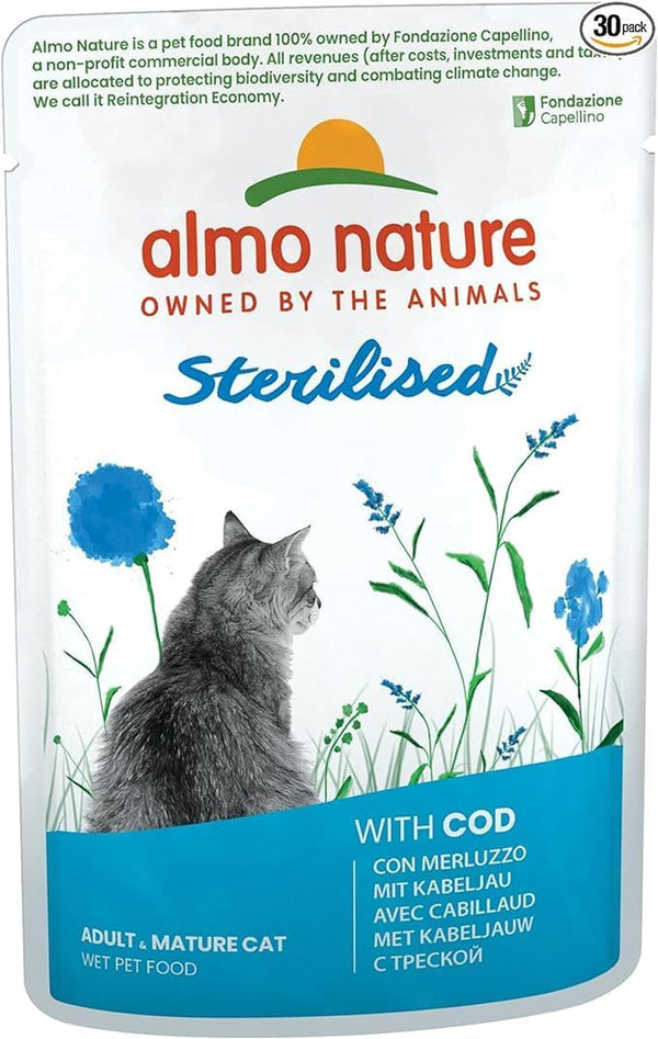 Almo Nature Hrană pentru pisici Pungă funcțională pentru pisici Sterilizată cu cod 30 X 70G