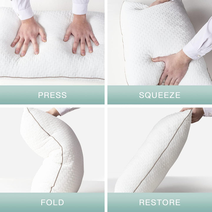 Pernă Bedstory, Pernă de dormit, 2 bucăți, Hipoalergenică, Pernă anti-praf, În jos, Calitate alternativă, Pernă de pat pentru cei care dorm pe spate, stomac și lateral, Dimensiune standard, Lavabilă, 42 X 70 Cm