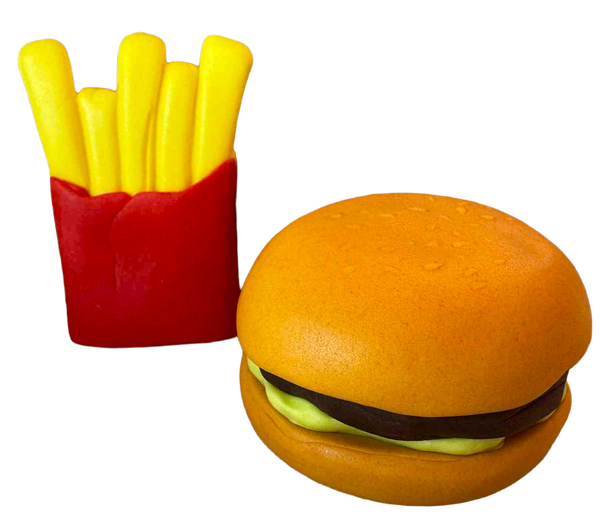 Set 2 decoraciones comestibles, hamburguesa