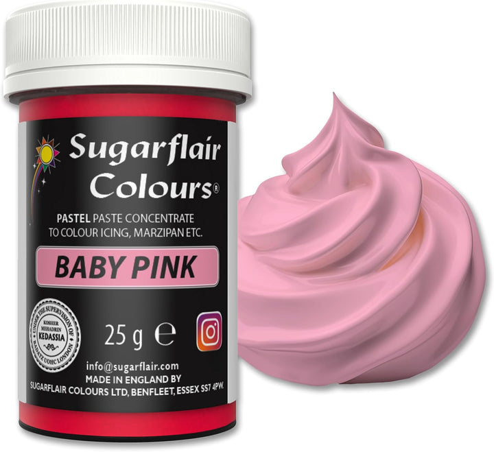 Sugarflair Lebensmittelfarbe Pasta Pastel Baby Pink, Pasta Lebensmittel Farbe Für Fondant Und Marzipan, Spectral Concentrated Paste Colours - 25G