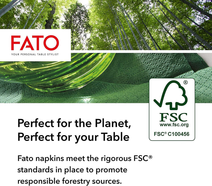 Fato - Șervețele de hârtie de unică folosință, Ideale pentru prânzuri informale și bufete, Pachet de 40 de șervețele, Dimensiune 38X38, Pliate 4 ori, 2 straturi, Culoare Bordeaux, 100% hârtie din celuloză pură, FSC