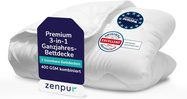 Plapumă premium 200X200Cm 4 anotimpuri, plapumă pentru toate anotimpurile 200X200 - caldă iarna și răcoroasă vara, 2 huse de plapumă combinabile 200X200
