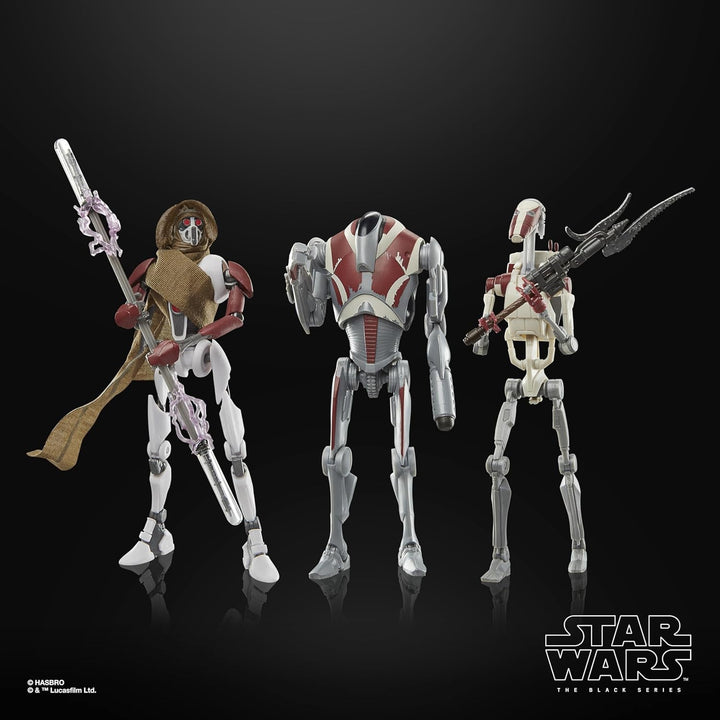 Star Wars Seria Neagră Magna Raider, Super Battle Droid, Jedi Battle Droid: Survivor Action Figures 3-pack, Scale 15 cm