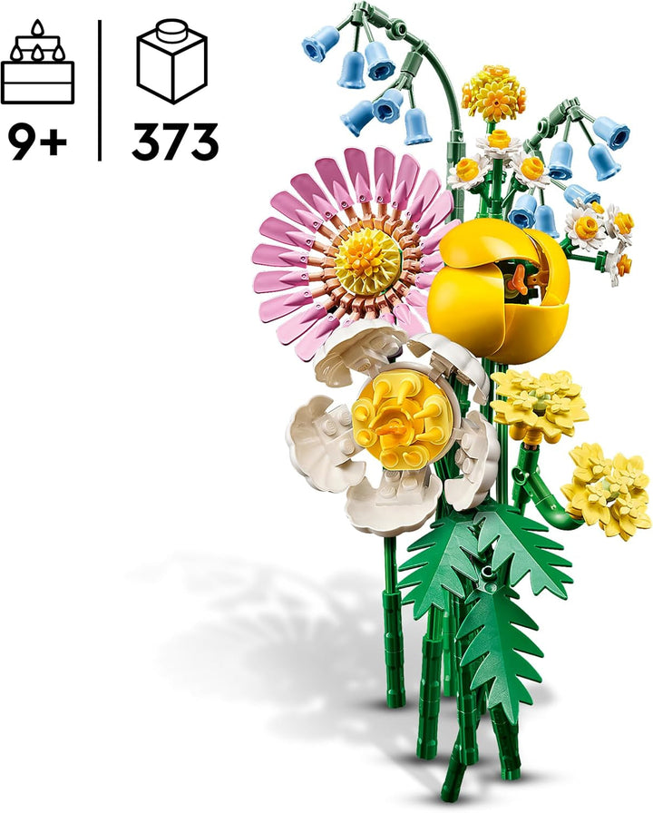 Buchet mic de vară LEGO Botanicals - Set de construcție cu flori artificiale - Incl. albăstrele, ranunculițe, lalele - Idee de cadou pentru femei, mame și bărbați - 10347