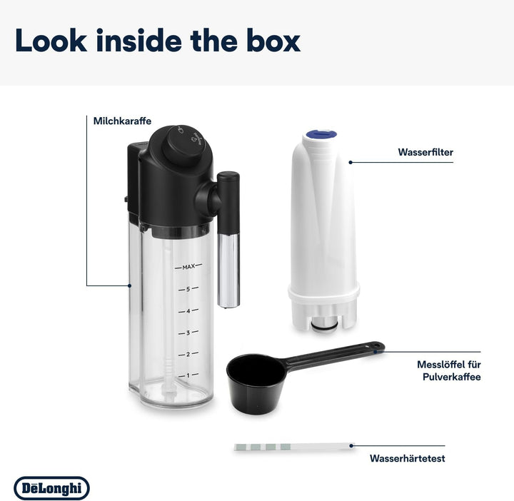 De'Longhi Magnifica Evo Next ECAM312.80.TB, aparat de cafea complet automat cu 13 băuturi (cappuccino, espresso, latte macchiato), ecran color TFT de 2,4'', sistem latte crema lapte, funcție 2 căni, titan
