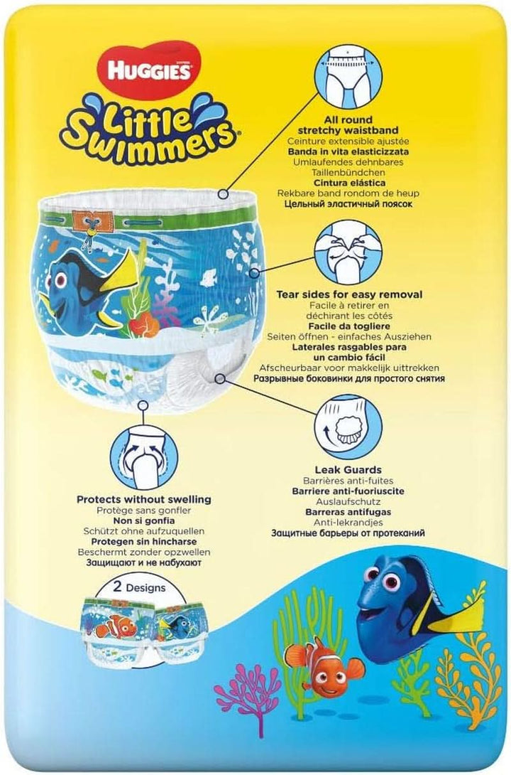 Huggies Little Swimmers Scutece de baie de unică folosință pentru bebeluși și copii, mărimea 3-4 (7-15 kg), 12 scutece de baie, unisex