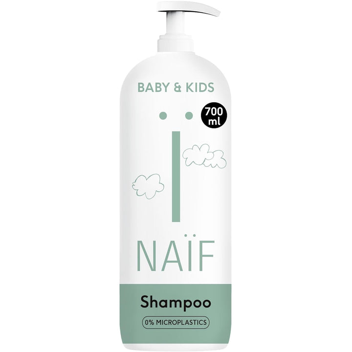 Naïf - Șampon de îngrijire - pentru bebeluși și copii - Șampon pentru bebeluși cu ingrediente naturale - 100% vegan - 0% SLES - Fără microplastice, siliconi și parabeni - 200 ml