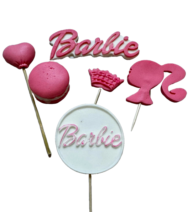 Set 6 Decoraciones comestibles de Sugar, Barbie