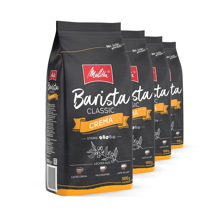 Melitta Barista Classic Espresso, Ganze Kaffee-Bohnen 1Kg, Ungemahlen, Kaffeebohnen Für Kaffee-Vollautomat, Kräftige Röstung, Stärke 5