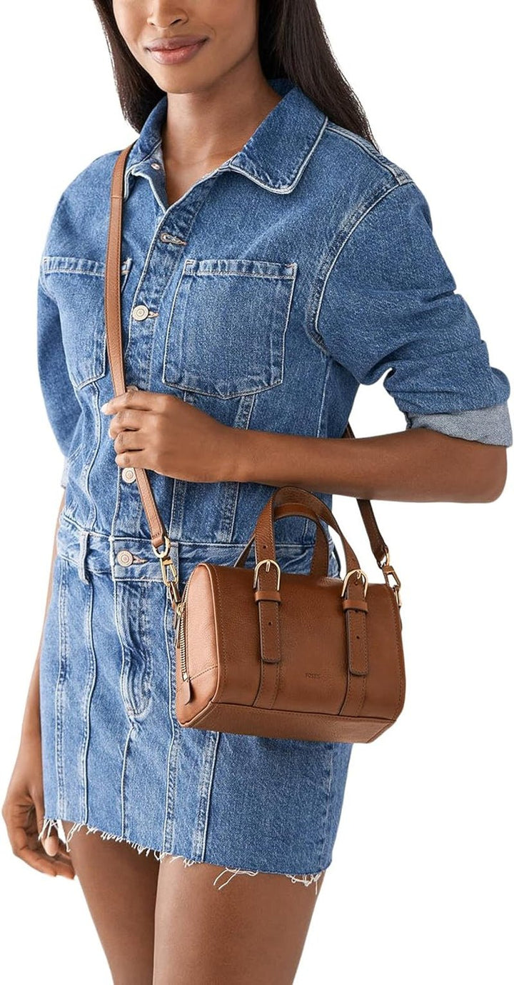 Fossil Women's Carlie Leather Mini Satchel Purse Geantă de mână pentru femei Genti Femei Naty Shop