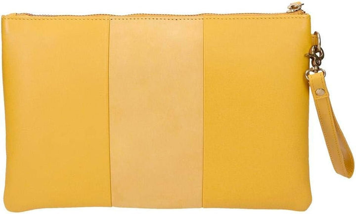 Pepe Jeans Double Wallet Geantă galbenă 27x17x2 cms piele Portofel Femei Naty Shop
