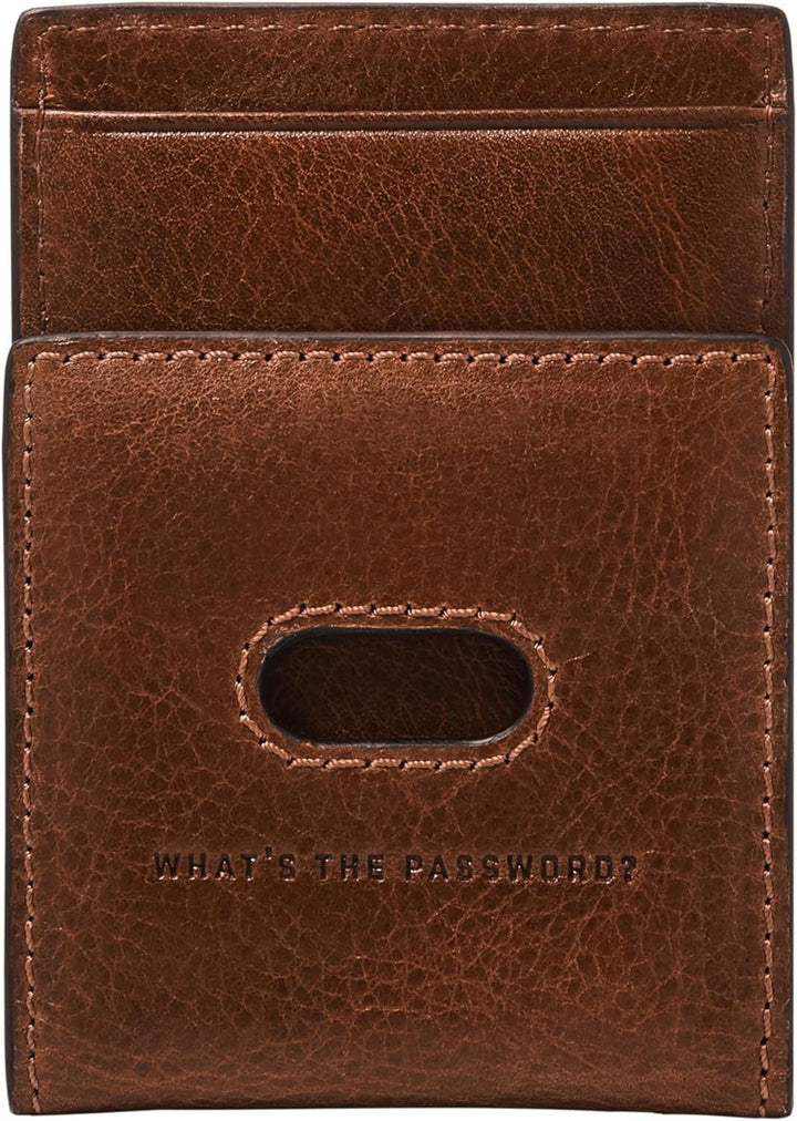 Portofel Fossil pentru bărbați Andrew, portcard din piele coniac 7,2 cm L x 0,5 cm l x 10 cm H ML4173222 Portofel Barbati Naty Shop