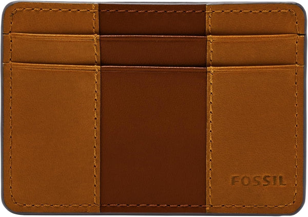 Portofel Fossil pentru bărbați Everett, piele/PVC portcarduri maro mediu 10,2 cm L x 0,6 cm l x 7,0 cm H ML4398210 Portofel Barbati Naty Shop Maro