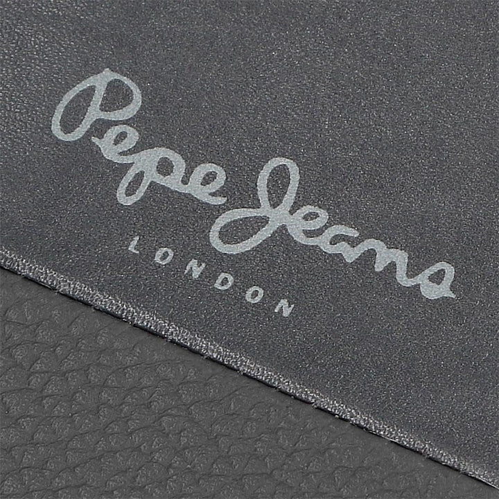 Portofel orizontal dublu Pepe Jeans cu compartiment pentru monede, negru, 11 x 8 x 1 cm, piele, protejat RFID, bărbați, Portofel orizontal cu compartiment pentru monede Portofel Barbati Naty Shop