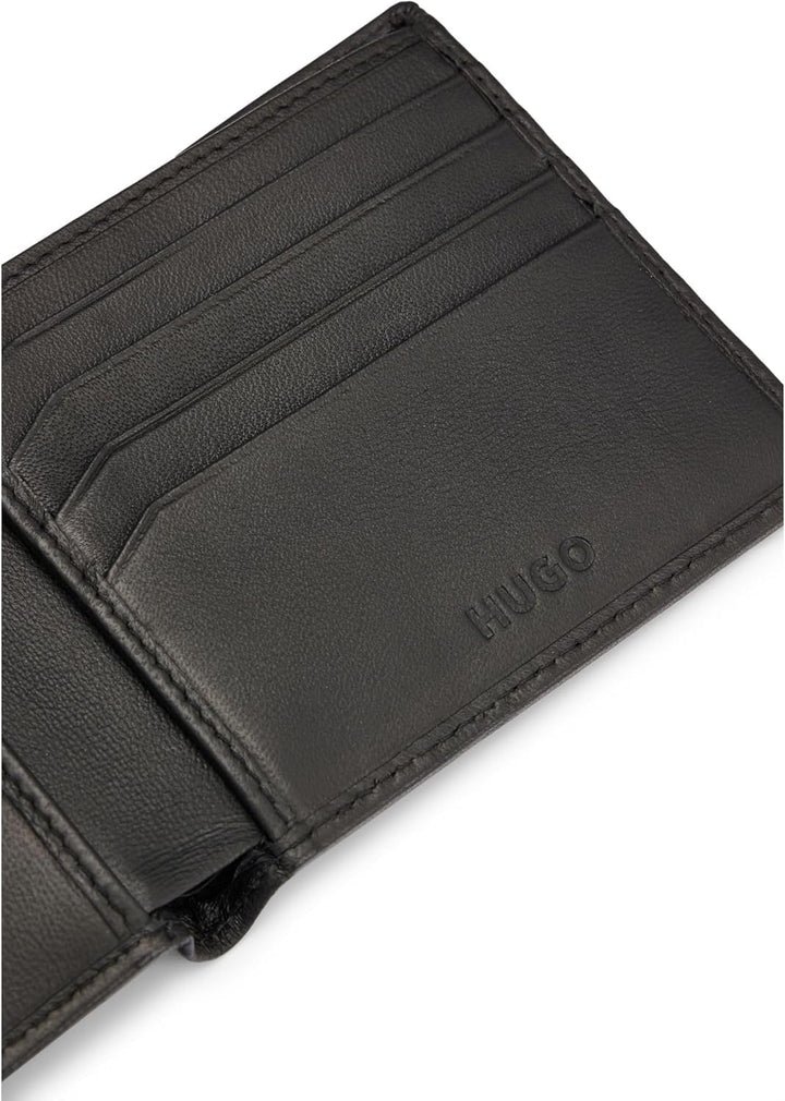 Portofel pentru bărbați HUGO Tibby 8 cc din piele nappa cu logo negru Stck Portofel Barbati Naty Shop