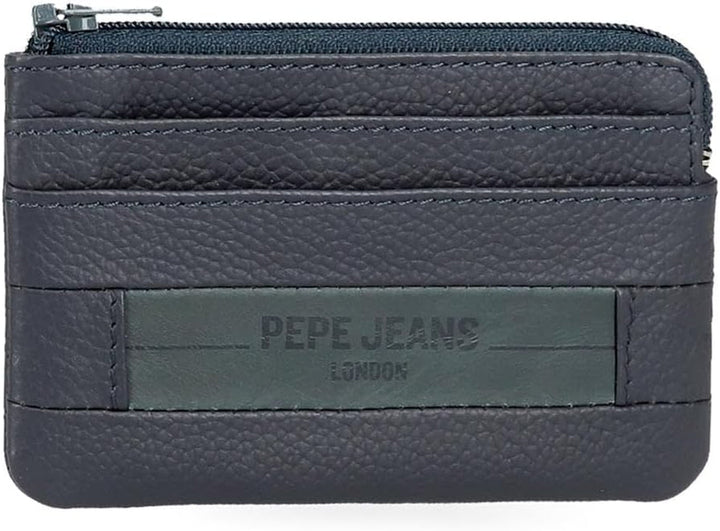 Portofele și portmonee Pepe Jeans Checkbox din piele de vacă, negru, maro, albastru și gri Portofel Barbati Naty Shop Albastru Poșeta