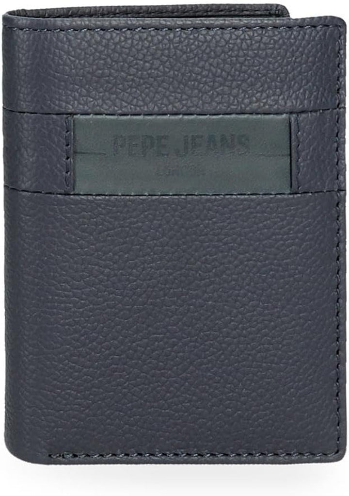 Portofele și portmonee Pepe Jeans Checkbox din piele de vacă, negru, maro, albastru și gri Portofel Barbati Naty Shop Albastru Servieta