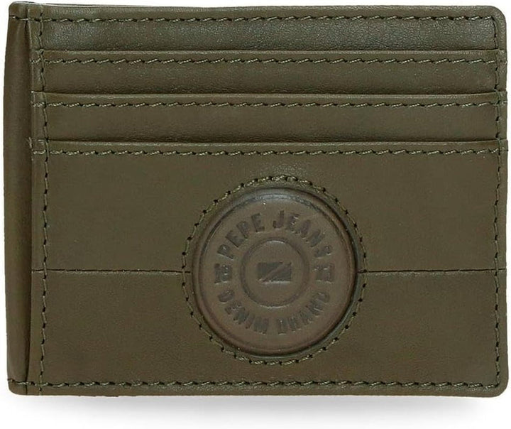Portofele și poșete din piele de vacă Pepe Jeans Cracker, negru, maro, verde, diferite mărimi Portofel Barbati Naty Shop Verde Suport pentru carduri Cracker