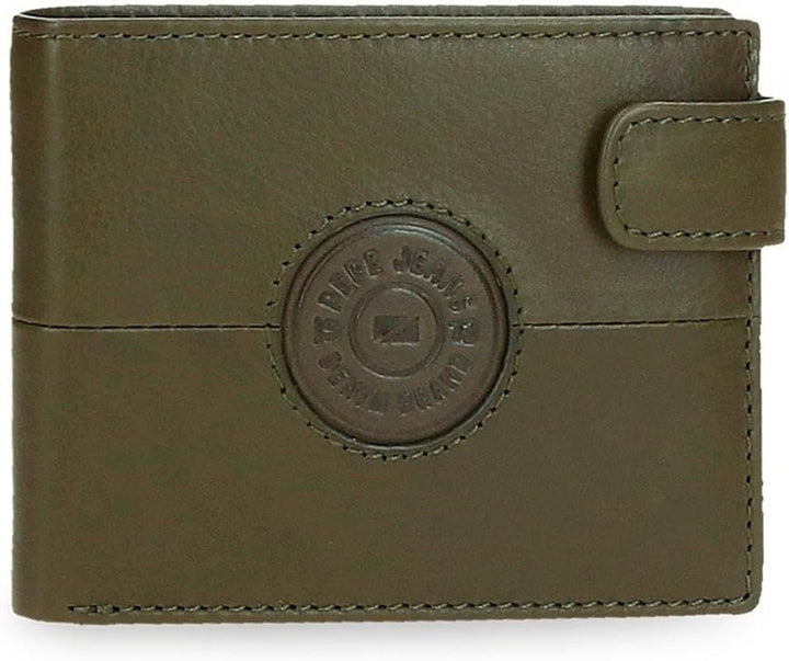 Portofele și poșete din piele de vacă Pepe Jeans Cracker, negru, maro, verde, diferite mărimi Portofel Barbati Naty Shop Verde Portofel cu click vertical