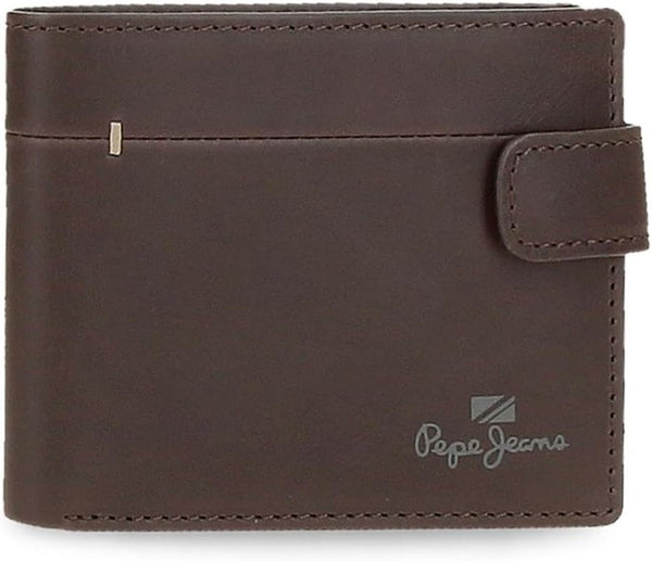 Portofele și poșete Pepe Jeans Staple din piele de vacă, negru, maro, albastru marin, diferite mărimi Portofel Barbati Naty Shop Maro Portofel vertical
