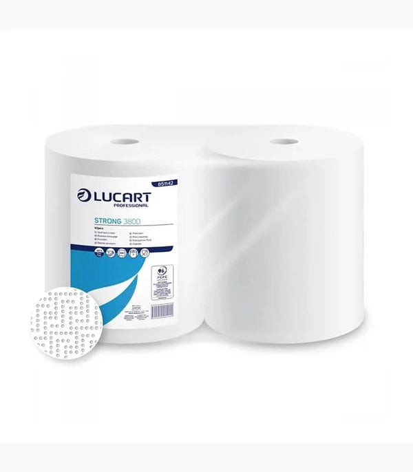 Lucart Strong 3800 - White Industrial Roll, 3 capas