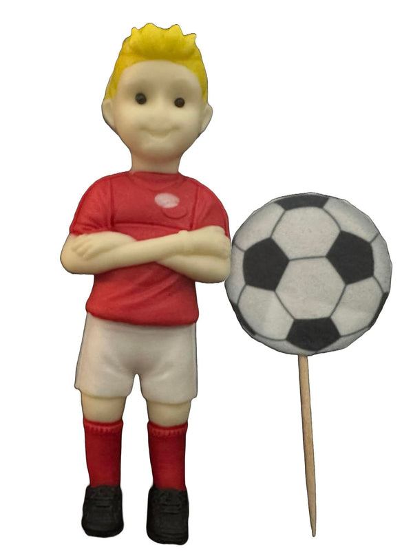 Set 2 decoratiuni comestibile din zahar, Fotbalist - Nati Shop