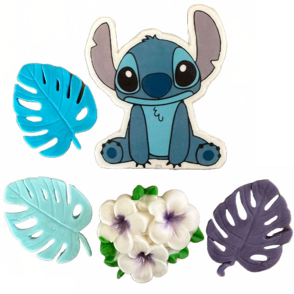 Set 5 decoratiuni comestibile din zahar, Stitch - Nati Shop