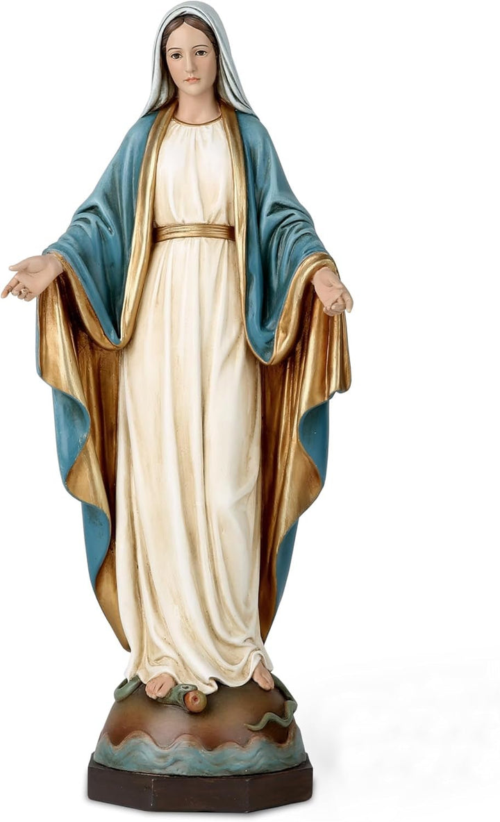 Statuie catolică BC a Doamnei noastre de Grație, figura Fecioarei Maria pentru altar, cadou religios pentru mamă, decorațiuni catolice pentru casă, 34,3 cm înălțime, pictată manual de Buildclassic (elegant) Statuete si sculpturi Naty Shop Elegant 14 inch H