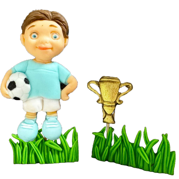 Set 4 decoratiuni comestibile din zahar, Fotbalist - Naty Shop